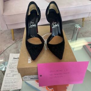 Louboutin Iriza 100 black velvet pumps